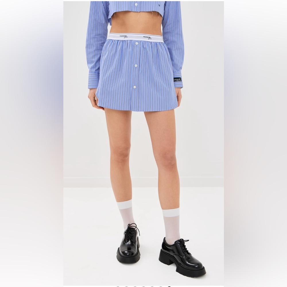 HOMMEGIRLS Shirttail Mini Skirt. Size S.NWT.Made in Italy.